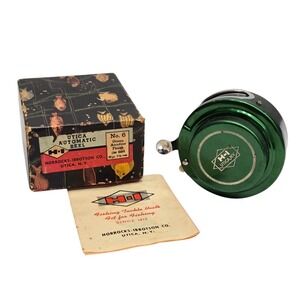 Vintage Horrocks-ibbotson No. 6 Utica Automatic Fly Reel Green Anodized Finish